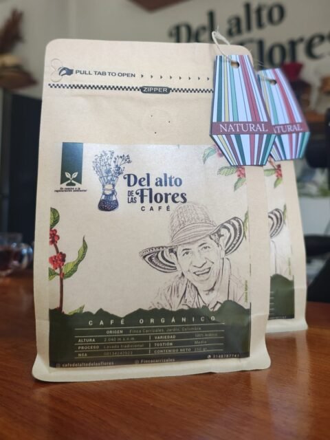 Empaque de Café del Alto de las Flores proceso natural